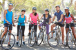 Portrait Of Cycling Club On Suburban Street