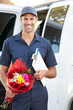 Photo: Portrait Of Delivery Driver With Flowers Portrait Of Delivery Driver With Flowers