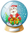 A crystal ball with Santa Claus inside