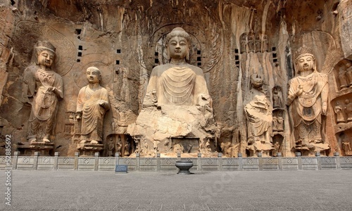  Longmen Grottoes with Buddha's figures