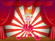 A fairy above the red rose at the stage