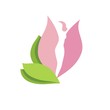 Vector: Woman body silhouette in pink flower bud-vector beauty sign Woman body silhouette in pink flower bud-vector beauty sign