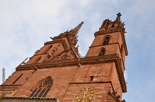 Photo: Basel Cathedral in winter, Switzerland Basel Cathedral in winter, Switzerland