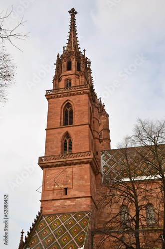 Photo: Basel Cathedral in winter, Switzerland Basel Cathedral in winter, Switzerland