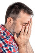 Middle age man suffering from a headache