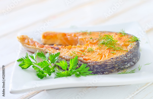 Photo: fried salmon fried salmon