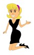 blonde woman kneeling