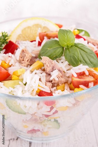 Photo: rice,tomato,corn and cucumber rice,tomato,corn and cucumber