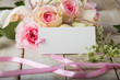 Postcard with elegant  flowers and empty tag for your text