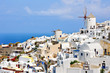 Oia white houses and windmills