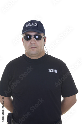 Photo: security guard isolated on white security guard isolated on white
