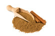 Ground cinnamon and cinnamon stick