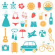 Summer, Holiday, Beach, Travel Icon Set