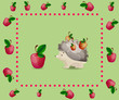 Hedgehog and apple.