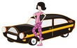 lady and car
