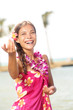 Hula dancer dancing hula dance on hawaii