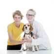 Photo: child vet and pet dog child vet and pet dog