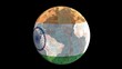 Indian flag globe with currency animation