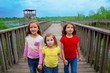 Photo: sister friends walking holding hands on lake wood sister friends walking holding hands on lake wood