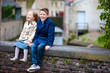 Kids outdoors in city