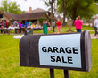 Photo: Garage sale in an american weekend on the yard Garage sale in an american weekend on the yard