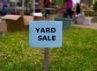 Photo: Yard sale in an american weekend on the lawn Yard sale in an american weekend on the lawn