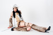 Pretty woman in barbarian costume