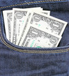 Money in jeans pocket