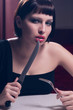 Photo: woman with a knife woman with a knife