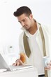 Young businessman getting ready in the morning