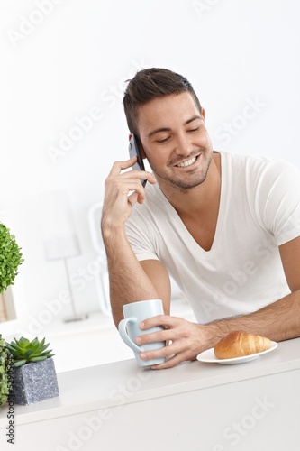 Photo: Happy man in the morning Happy man in the morning