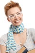 Photo: Closeup portrait of young woman in glasses Closeup portrait of young woman in glasses