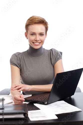 Photo: Portrait of happy businesswoman Portrait of happy businesswoman