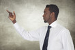 African businessman pointing something