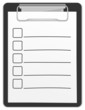 Klemmbrett Checkliste leer