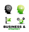 Modern business and strategy  icon set