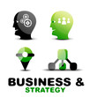 Modern business and strategy  icon set