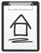 Haus Zeichnung Klemmbrett