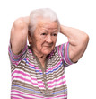 Old woman suffering from headache