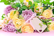 flowers with gift tag