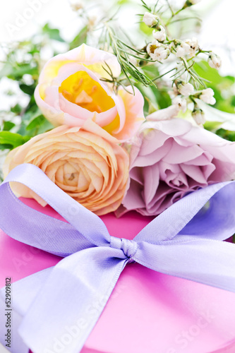 Photo: flowers with present flowers with present