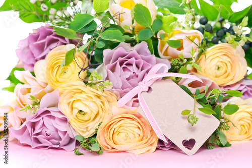 Photo: flowers with gift tag flowers with gift tag