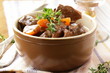 beef goulash (stew)  with vegetables and herbs