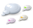 Vektor: 3d speech bubbles, glossy backgrounds. 3d speech bubbles, glossy backgrounds.