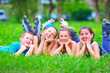 Happy Teenage Friends Having F...