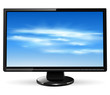 TV monitor with vector clouds on screen