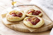 mini fruit tarts with grapes and brown sugar