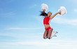 Young female cheerleader