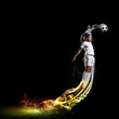 Football player with ball