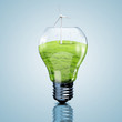 Foto: Electric light bulb and wind meels inside it Electric light bulb and wind meels inside it